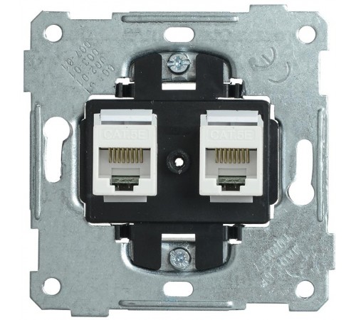 BOLERO Розетка 2-местная компьютерная RJ45 Cat5e РK10-2-Б  EKB12-01  IEK