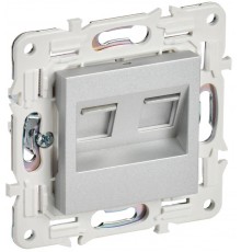 SKANDY Розетка компьютерная двойная RJ45 кат.6 SK-K04S серебряный  SK-K20-2-K23  IEK