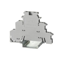 Клемма трехуровневая, винтовой зажим, 6 точек подключения, 2.5 кв.мм, серая  DKIDR-1.5  DKC