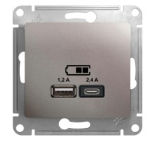 Glossa Платина USB Розетка A+С, 5В/2,4А, 2х5В/1,2 А, механизм  GSL001239  SE