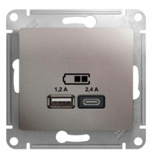 Glossa Платина USB Розетка A+С, 5В/2,4А, 2х5В/1,2 А, механизм  GSL001239  SE