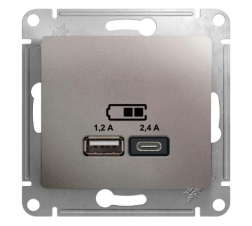 Glossa Платина USB Розетка A+С, 5В/2,4А, 2х5В/1,2 А, механизм  GSL001239  SE