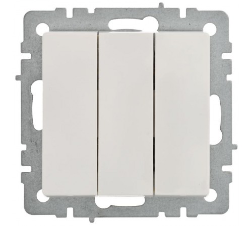 BRITE Выключатель 3-клавишный 10А ВС10-3-0-БрБ белый  BR-V30-0-10-K01-PRO  IEK