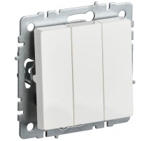BRITE Выключатель 3-клавишный 10А ВС10-3-0-БрБ белый  BR-V30-0-10-K01-PRO  IEK