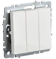 BRITE Выключатель 3-клавишный 10А ВС10-3-0-БрБ белый  BR-V30-0-10-K01-PRO  IEK