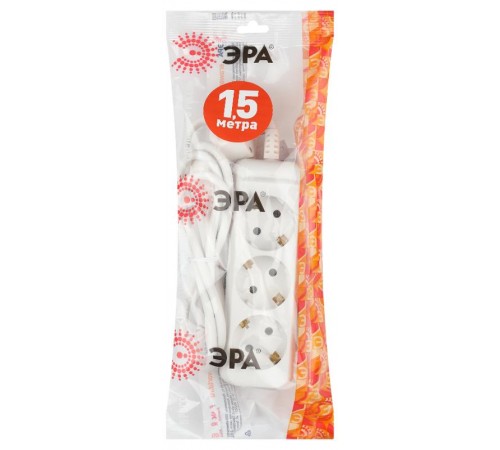 Удлинитель Россия UX-3e-1,5m Удлин-ль c заземл, 3х0,75мм2, ПВС, 3гн, 1,5м  Б0038575  ЭРА
