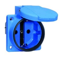 Розетка встраиваемая ( с уплотнителем ) Schuko 16A 3p 250V IP54,QC синяя 71102 I 71102-Bals I Bals