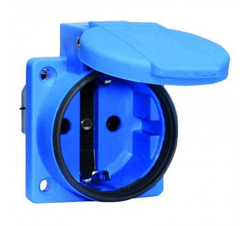 Розетка встраиваемая ( с уплотнителем ) Schuko 16A 3p 250V IP54,QC синяя 71102 I 71102-Bals I Bals