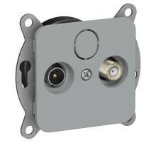 FLITE Розетка 2-ая TV+SAT экр. проходная РТВс-2-1-2-ФлС серый  FI-AF23-P-K03  IEK