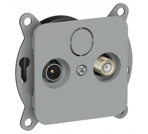 FLITE Розетка 2-ая TV+SAT экр. проходная РТВс-2-1-2-ФлС серый  FI-AF23-P-K03  IEK