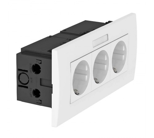 Укомплектованный розеточный блок AR45 (марк.,3xModul45,84x185x59 мм,белый) (SDE-RW D0RW3B)  6119433  OBO Bettermann