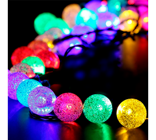 Гирлянда садовая на солнечной батарее 30 LED Шары мультицвет Solar  GS031  Gauss
