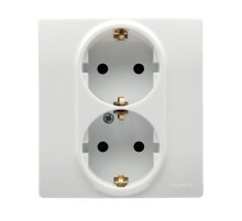 Etika Белый Розетка 2-ая с заземлением со шторками в сборе 16А 250В винтовые зажимы  672273  Legrand