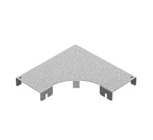 Крышка к углу горизонтальному 90 град. к лотку ПЛК 600, толщ. 1,2 мм, Сендзимир цинк, 020869  КУГП90-600-1,2-R100-СЦ   Ostec