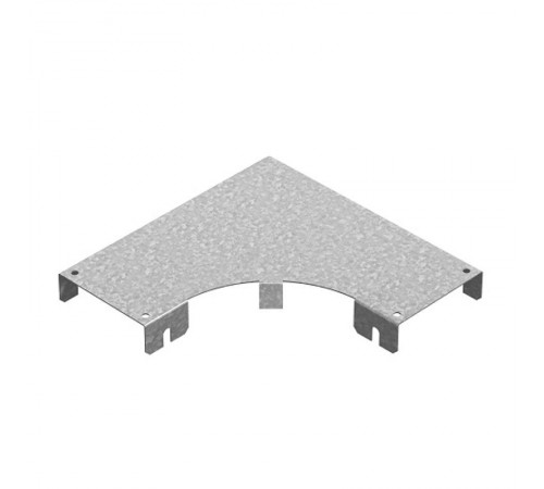 Крышка к углу горизонтальному 90 град. к лотку ПЛК 600, толщ. 1,2 мм, Сендзимир цинк, 020869  КУГП90-600-1,2-R100-СЦ   Ostec