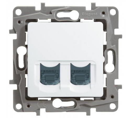 Etika Белый Розетка компьютерная. RJ45 двойная 6 кат. UTP  672254  Legrand