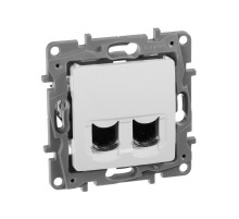 Etika Белый Розетка компьютерная. RJ45 двойная 6 кат. UTP  672254  Legrand