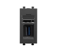USB 3.0 розетка модульная, тип А-А, "Avanti", "Черный матовый", 1 модуль  4412301  DKC