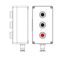 Взрывозащищенный пост управления из полиэстера CPE-P-04-(2xP1B(11)-1xP1R(11))-1xKH2MHK(C)1Ex d e IIC Т5 Gb / Ex tb IIIC T95°C DbIP66/КЗ  2231.041.22.