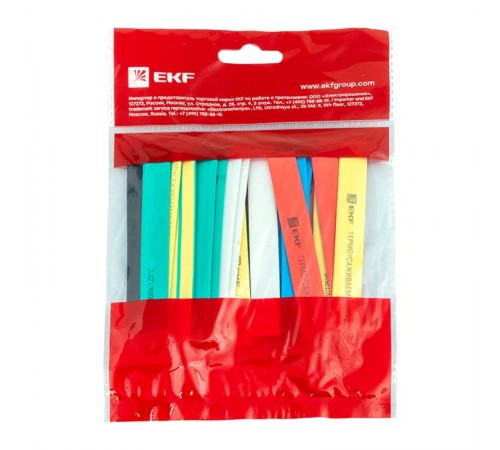 Термоусаживаемая трубка ТУТ нг 8/4 набор:7 цветов по 3шт. 100мм. EKF PROxima  tut-n-8  EKF
