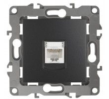 Розетка информационная 12-3107-05 RJ45,  антрацит  Б0014727  ЭРА