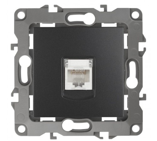 Розетка информационная 12-3107-05 RJ45,  антрацит  Б0014727  ЭРА