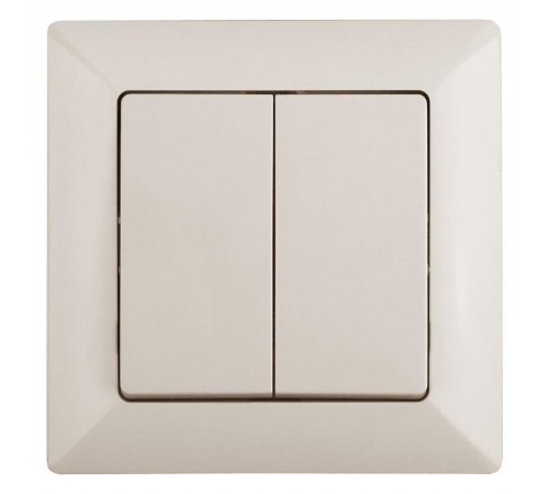 Выключатель Intro Solo 4-104-02 двухклавишный 10А-250В, IP20, СУ, слоновая кость  Б0053586  Intro