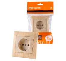 Розетка 2П+З 16А 250В сосна "Лама"  SQ1815-0323  TDM