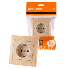 Розетка 2П+З 16А 250В сосна "Лама"  SQ1815-0323  TDM