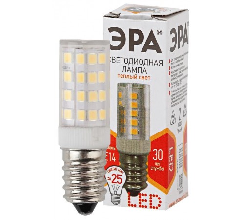 Лампа светодиодная LED T25-3,5W-CORN-827-E14  СТАНДАРТ (диод, капсула, 3,5Вт, тепл, E14)  Б0028744  ЭРА