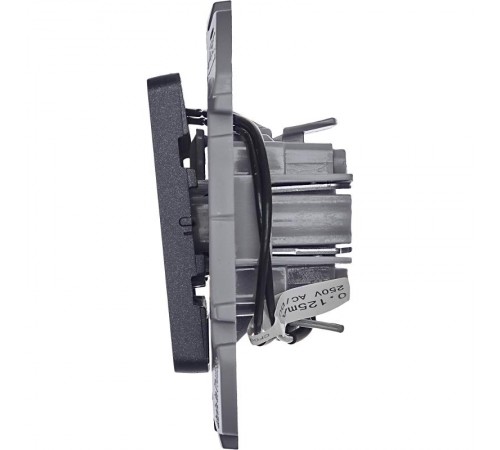 Inspiria Антрацит Выключатель 1-клавишный с подсветкой С/У без рамки  673613  Legrand