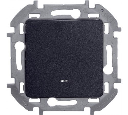 Inspiria Антрацит Выключатель 1-клавишный с подсветкой С/У без рамки  673613  Legrand