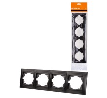 Рамка 4-х постовая горизонтальная графит "Лама"  SQ1815-0632  TDM