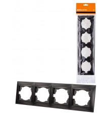 Рамка 4-х постовая горизонтальная графит "Лама"  SQ1815-0632  TDM