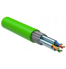 Кабель связи витая пара S/FTP, кат.6A 4х2х23AWG solid, LSZH, 305м, зеленый  LC1-C6A04-622  ITK