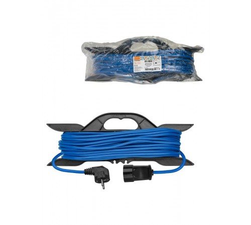 Удлинитель-шнур на рамке силовой У-11001 ПВС синий 1300 Вт б/з, 10м, штепс. гнездо Народный  SQ1307-9018  TDM