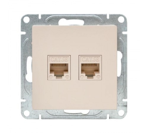 Механизм розетки RJ45 (cat5), кремовый Эпика  UP1-SOI-RJ45-5 EKF