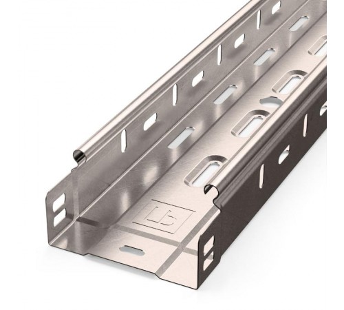 Лоток перфорированный Стандарт INOX (AISI 409) 100х50х3000 (0,7 мм) (24 м/уп)  PR16.2411  Промрукав