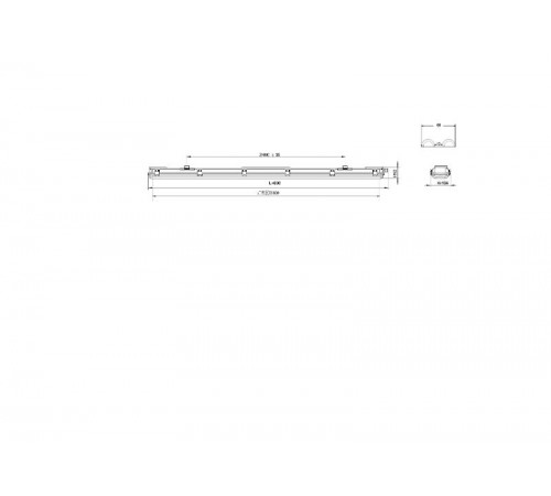 Светильник промышленный под 2 светодиодные лампы T8 G13 600мм IP65 SPP-101-0-002-060  Б0043657  ЭРА