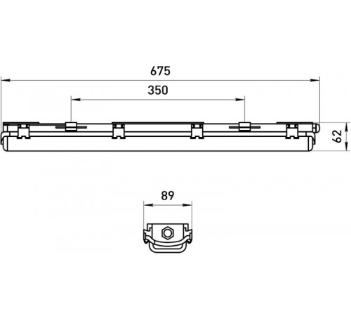 Светильник промышленный под 2 светодиодные лампы T8 G13 600мм IP65 SPP-101-0-002-060  Б0043657  ЭРА