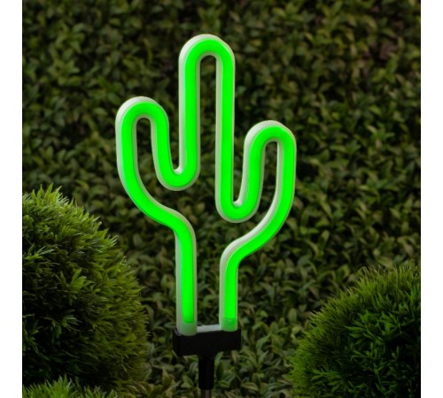 Cветильник садовый декоративный неоновый Кактус ERASF012-31 на солнечной батарее  Б0044239  ЭРА