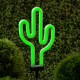 Cветильник садовый декоративный неоновый Кактус ERASF012-31 на солнечной батарее  Б0044239  ЭРА