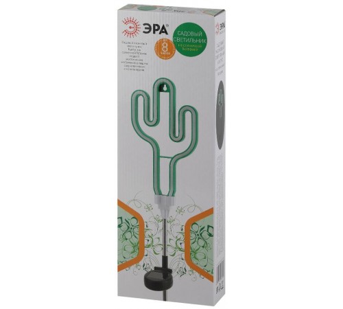 Cветильник садовый декоративный неоновый Кактус ERASF012-31 на солнечной батарее  Б0044239  ЭРА