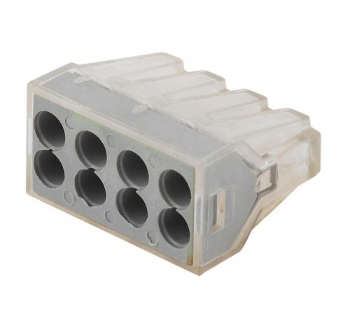 Строительно-монтажная клемма СМК NO-222-22 модель 108 8 отверстий 1.0-2.5мм2 (уп.50шт.)  Б0033396  ЭРА