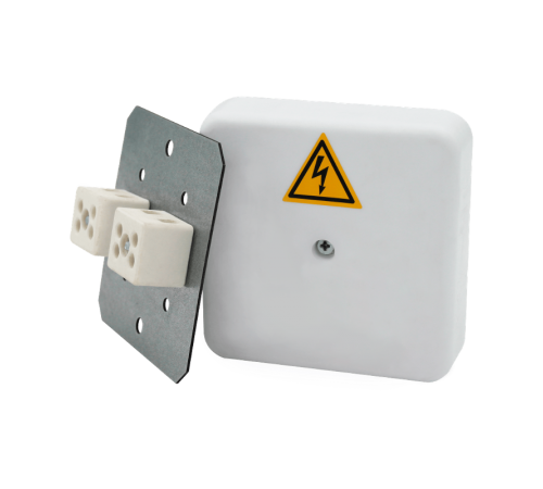 Коробка распределительная огнестойкая КРОПС-П2, IP41, 100х100х30 мм, сечением до 2,5 мм2, 2 клеммы  FRJB-KM-P2-2.5-02-КРОПС-IP41  КМ-профиль