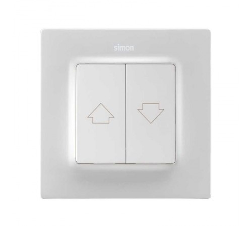Клавиша двойная для выключателя жалюзи с блокировкой и пиктограммой "стрелки" белого матового цвета S82 Concept  8200028-090  Simon