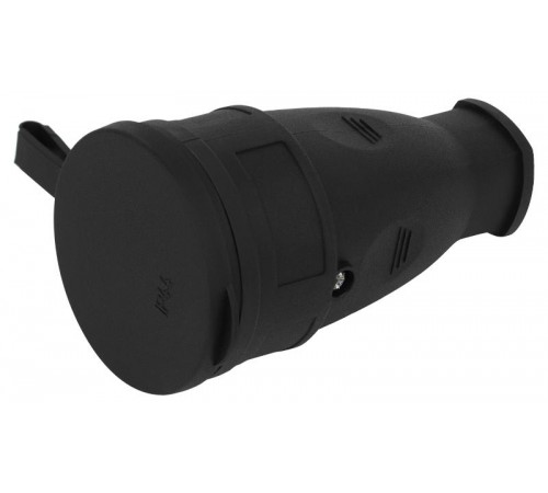 Розетка ЭРА RX10-B-IP44 каучуковая c заземлением 16А IP44 прямая черная  Б0055418  ЭРА