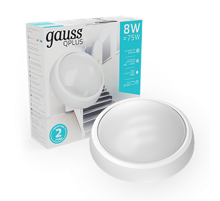 Светильник светодиодный пылевлагозащищенный для ЖКХ IP54 D176*76 8W 670lm 4000K ECO 2.0 круглый 1/12  141411208  Gauss