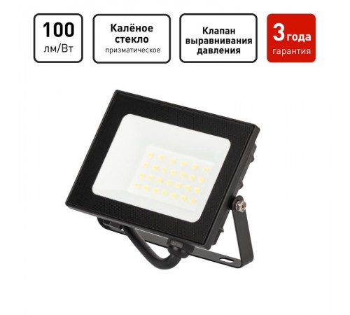 Прожектор светодиодный уличный  PRO LPR-062-0-65K-020 20Вт 6500К 2000лм IP65 призма   Б0064648  ЭРА