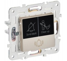 SKANDY Кнопка звонка с индикацией для отелей 10А SK-V17Sh шампань   SK-V14-2-10-K37  IEK